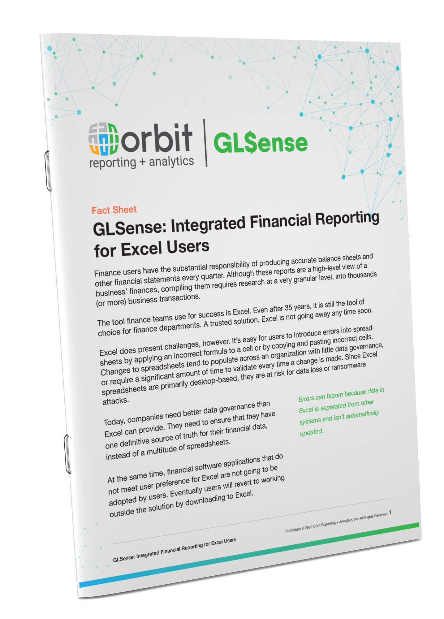 Orbit GLSense for Financial Reporting Fact Sheet